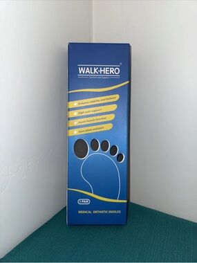 Walk-Hero Medical Orthotic Insoles Mens Size 8-8.5 Women 10-10.5
